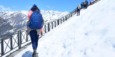 Chopta chandrashila trek in winter -Trekking in Chopta - On the way to tungnath - Chandrashila